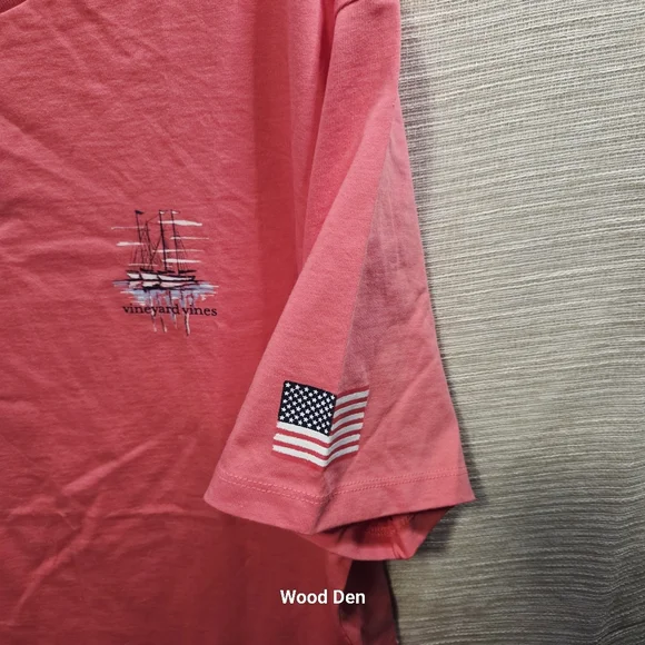 Vineyard Vines Men's Large sailboat coral  Short Sleeve Tee - Picture 5 of 8